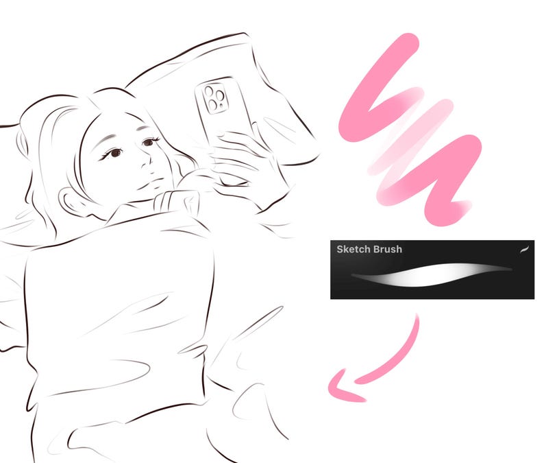 15 pinceaux à dessin et croquis Procreate Smooth Anime Style pour iPad, lot de pinceaux pour illustration de personnages, ensemble Procreat, dessin numérique image 8