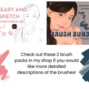 16 Brushes | Procreate Smooth Lineart And Sketching Brush Set iPad, Character Portrait Illustration Brush Bundle, Procreat Brushes image 9