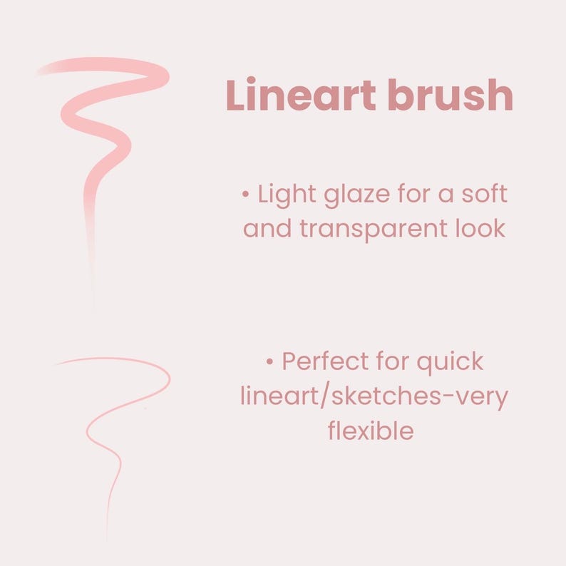 6 Brushes | Procreate Essential Smooth Lineart And Sketching Brush Set iPad, Character Portrait Illustration Brush Bundle, Procreat Brushes image 3