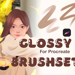 25 Procreate Soft Glossy Jelly Style Brushes & Stamp Set for Potraits, Character And Anime Art - Procreat iPad Brush