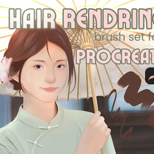 30 borstar | Procreate hårborstar, släta och texturerade hårborstar och stämpelset för porträtt, karaktärs- och animekonst, Procreat iPad-borstar bild 1