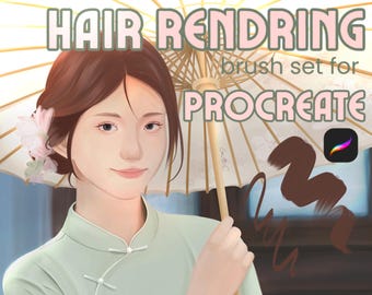 30 pennelli / Pennelli per capelli Procreate, set di pennelli e timbri per capelli lisci e strutturati per ritratti, personaggi e anime, pennelli Procreate per iPad