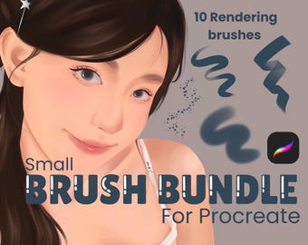 10 pennelli / Piccolo pacchetto di pennelli Procreate Anime per colorare, rendering, lineart e pennelli per capelli - Set di pennelli per schizzi di personaggi per iPad