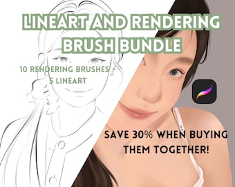 16 penslar | Procreate Smooth Lineart- och skisspenselset iPad, penselset för karaktärsporträtt och illustration, Procreat-penslar