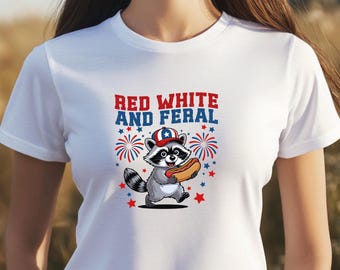 Rouge blanc et raton laveur sauvage 4 juillet PNG, SVG