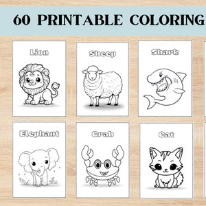 60 Printable Coloring Pages For Kids, Toddlers, Preschoolers, Coloring Book Coloring Page Preschool Kindergarten, Homeschool Printables