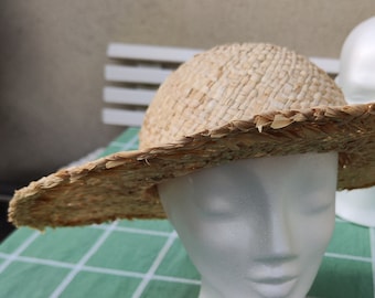 corn fibre hat, natural straw hat, Maisstroh Hut