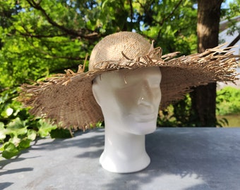 schlichter Strohhut, Hutrohling für Sommer, Mittelalter Bauernhut