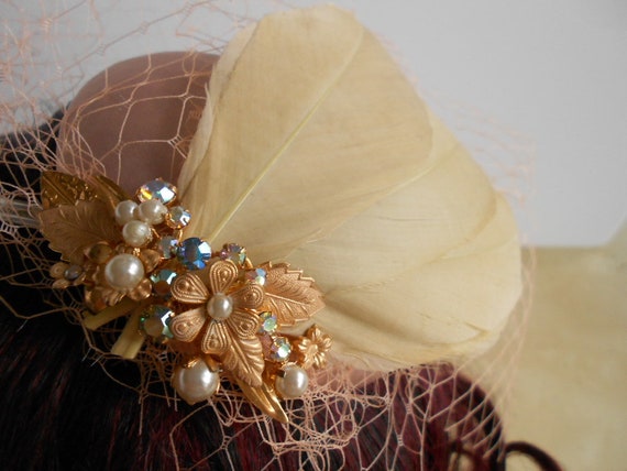 50’s Vintage cocktail hats. Bundle of 2. Gorgeous birdcage style BLACK VELVET Hat Fascinator Vintage 40s 50s Black Bird Cage  main image 4