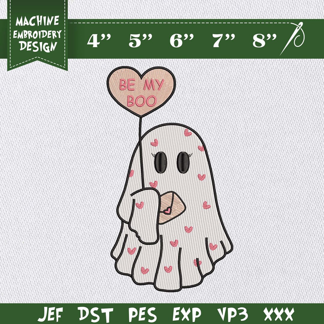 Embroidery Design File: Be My Boo Embroidery, Ghost Embroidery ...