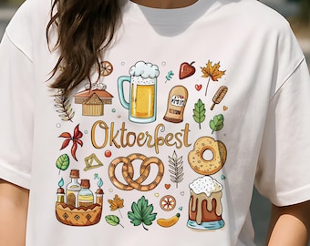 T-shirt Oktoberfest – Leuke bierkrakeling grafisch T-shirt Duits festivalshirt herfst bierliefhebber outfit Unisex T-shirt bierfestival T-shirt