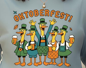 Oktoberfest T Shirt Funny Goose Beer Drinking Graphic Tee German Festival Costume Shirt Bavarian Party Outfit for Men & Women Party Apparel