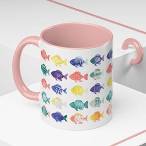 Colorful Fish Coffee Mug: Beach Inspired Ceramic Mug