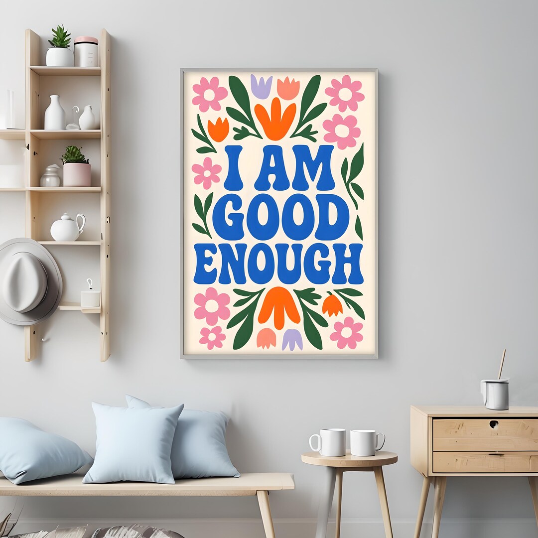 Inspirational Wall Art Self Love Affirmation Decor I Am Good Enough ...