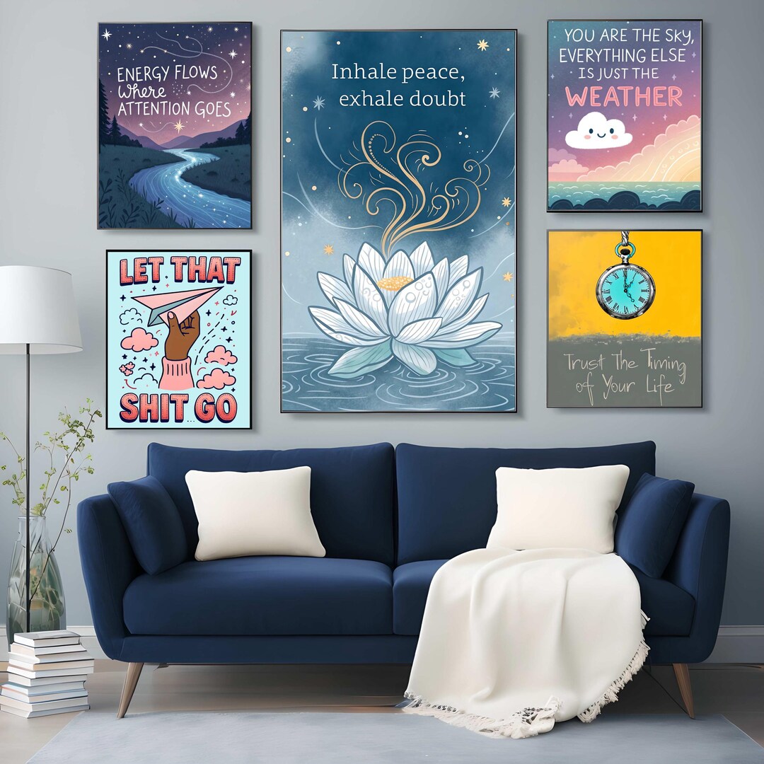 Mindfulness Quote Prints: Celestial Affirmations, Motivational Wall Art ...