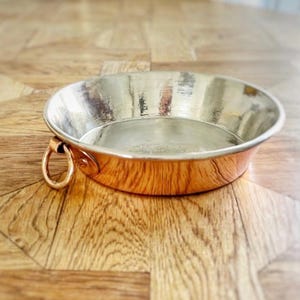Teglia da forno rotonda antica in rame con rivestimento in stagno nuovo, 16 cm: utensili da cucina francesi