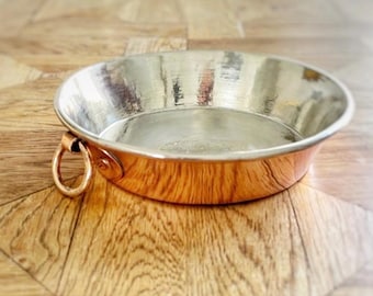 Teglia da forno rotonda antica in rame con rivestimento in stagno nuovo, 16 cm: utensili da cucina francesi