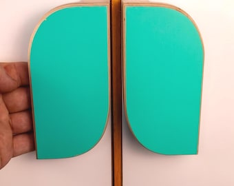 Mid-Century Modern Birch Ply Handles | Curved Cabinet/Wardrobe Pulls | Stylish Minimalist Home Decor