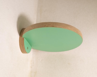 Hand-Made Circular Corner Birch Ply Shelf and Supports | Unique Scandi curved mid-century modern shelving unit | Hand-painted Home Decor.