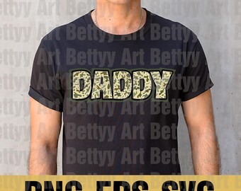 Motif « papa » camouflage militaire : Fête des pères PNG SVG (téléchargement numérique)