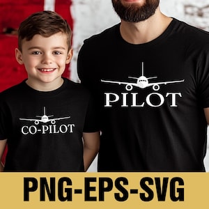 Pilot SVG PNG, CO-Pilot Png, Airplane Clipart, Pilot Files for Cricut and Silhouette, Digital Download for Aviation Crafts, Airplane Design