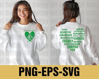 Custom Scout Camping Sweatshirt 2025 Svg Png Eps, Troop Shirt with Positive Words Png, Personalized Camp Crewneck for Scouts, Events & Gifts