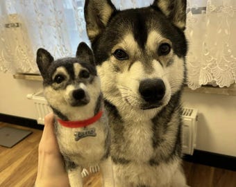 Aangepaste naaldvilten hond sculptuur van foto wol huisdier portret huisdier gedenkteken aandenken