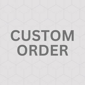 May include: The words "CUSTOM ORDER" in a large, gray font are centered on a light gray background with a repeating geometric pattern. The text is bold and clear, indicating a personalized or made-to-order product.