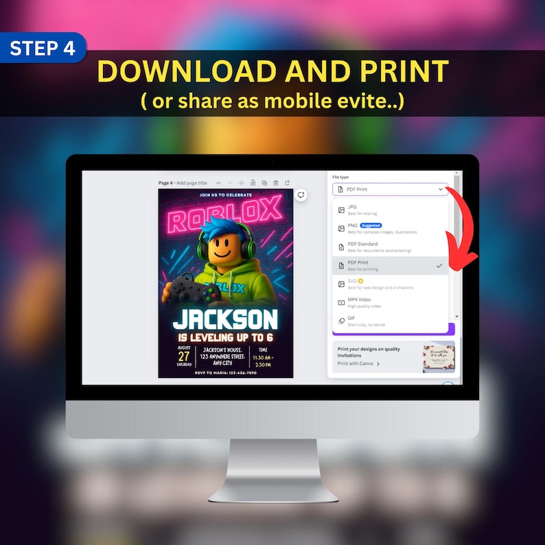 Editable Roblox Invitation, Roblox Invite, Game Birthday, Kids Birthday ...