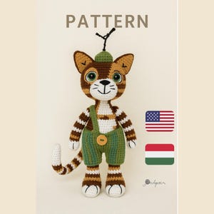 Findus Cat Crochet Pattern PDF | Amigurumi Cat Toy | Crochet Doll Pattern | Digital Download PDF