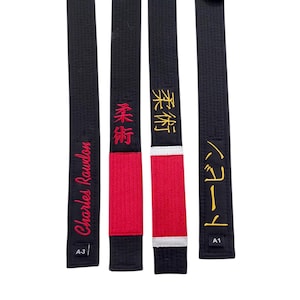 Custom Name Belt for Jiu Jitsu, Martial Arts, Taekwondo, Karate, Judo, bjj, Personalised Gift, Black belt, Embroidered, Embroidery, Sports