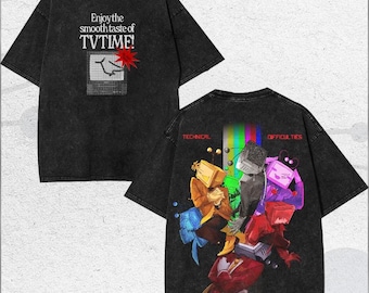 Vintage Washed Retro TV Glitch Graphic T-Shirt, Gamer Gift Shirt