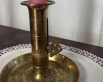 Antiek messing push-up kamerstok