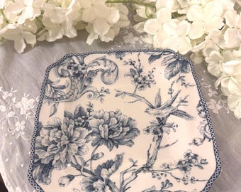 222 Fifth Adelaide Blue Toile Pattern set van twee