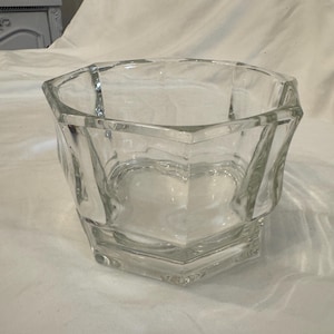 Vintage Indiana Glass 8 Sided Octagon Clear Concord Pattern Glass Candy/ Nut Dish