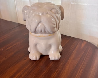 Tarro para galletas/dulces de gres Threshold Bulldog blanco