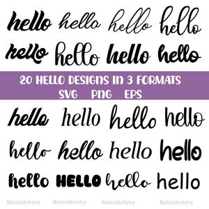 Hello SVG Bundle: 20 Flourish Designs (Digital Download)