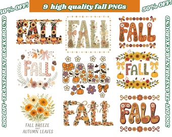 Trendy Fall PNG Bundle: Preppy Autumn Graphics (Digital Download)