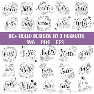 Hello SVG Bundle: 20+ Door Sign Designs (Digital Download)