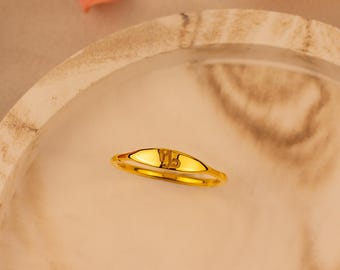 Personalized Zodiac Signet Ring – Custom Engraved Astrology Jewelry, Minimalist Dainty Ring, Engagement or Birthday Gift for Her