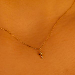 14K Solid Gold Cross Necklace, Gold Cross Necklace Women, Orthodox Cross Necklace, İnitial Necklace, Gifts For Her, Handmade, Necklaces