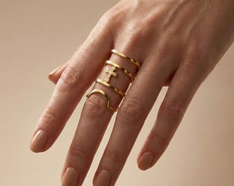 Gold Cross Ring – Sterling Silver Christian Faith Ring