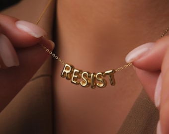 Sterling Silver Resist Necklace – Feminist Empowerment Jewelry