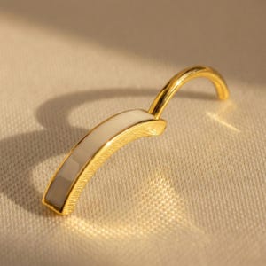 14K Solid Gold Belly Button Ring • Simple Elegant Belly Piercing for Everyday Wear