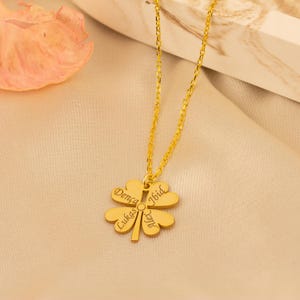 Collar de trébol personalizado, joyería hecha a mano, collar minimalista, collar con inicial, regalo de cumpleaños, regalo para mejor amigo, colgante con símbolo personalizado