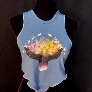 XS blue handmade crop top