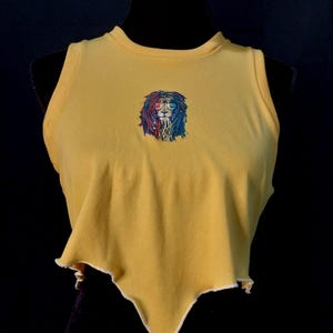 M/L yellow handmade crop top