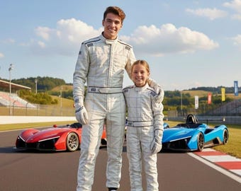 thumbnail interactive-video image 1 of US Trading F1 Team Race Suit – CIK/FIA Level 2 Approved – Go Kart Racing Suit 1 of 5