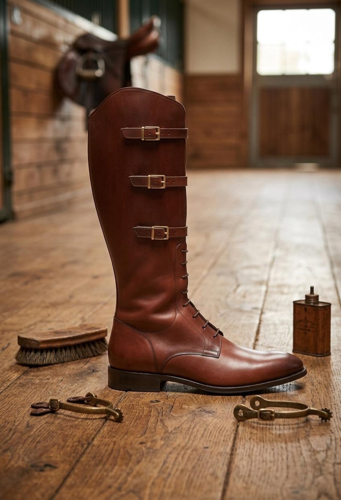 Handmade Brown Leather Riding Boots for Men –vintage Tall Equestrian ...