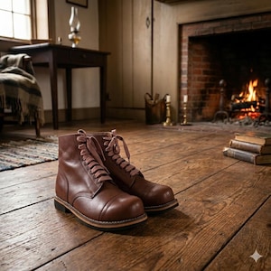 WWII GI Leather Service Boot | Handmade Vintage Military Footwear With Free Gift of Socks